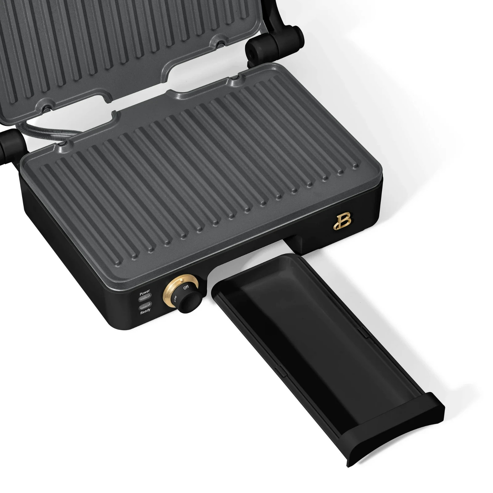 Beautiful 2-in-1 Panini Press & Grill with Detachable Plates, Black Sesame by Dr