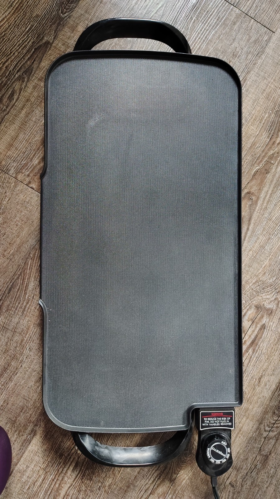 Presto Electric Griddle Nonstick Removable Temp Control Rectangular Black 1500W