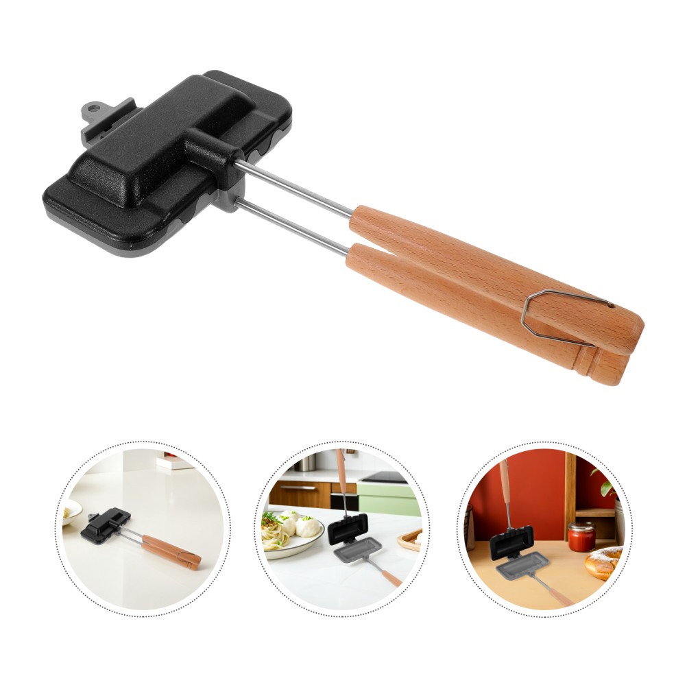 Hot Dog Toaster | Hot Sandwich Maker | Double-Sided Baking Pan with Wooden