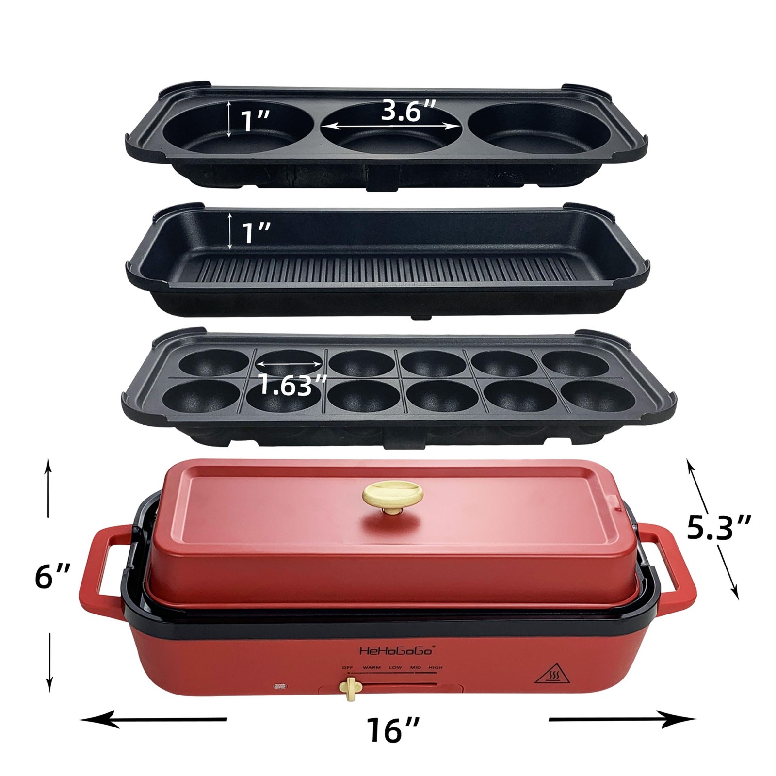 Multifunctional Electric Griddle Electric Grill Nonstick Baking Maker With 3 Int