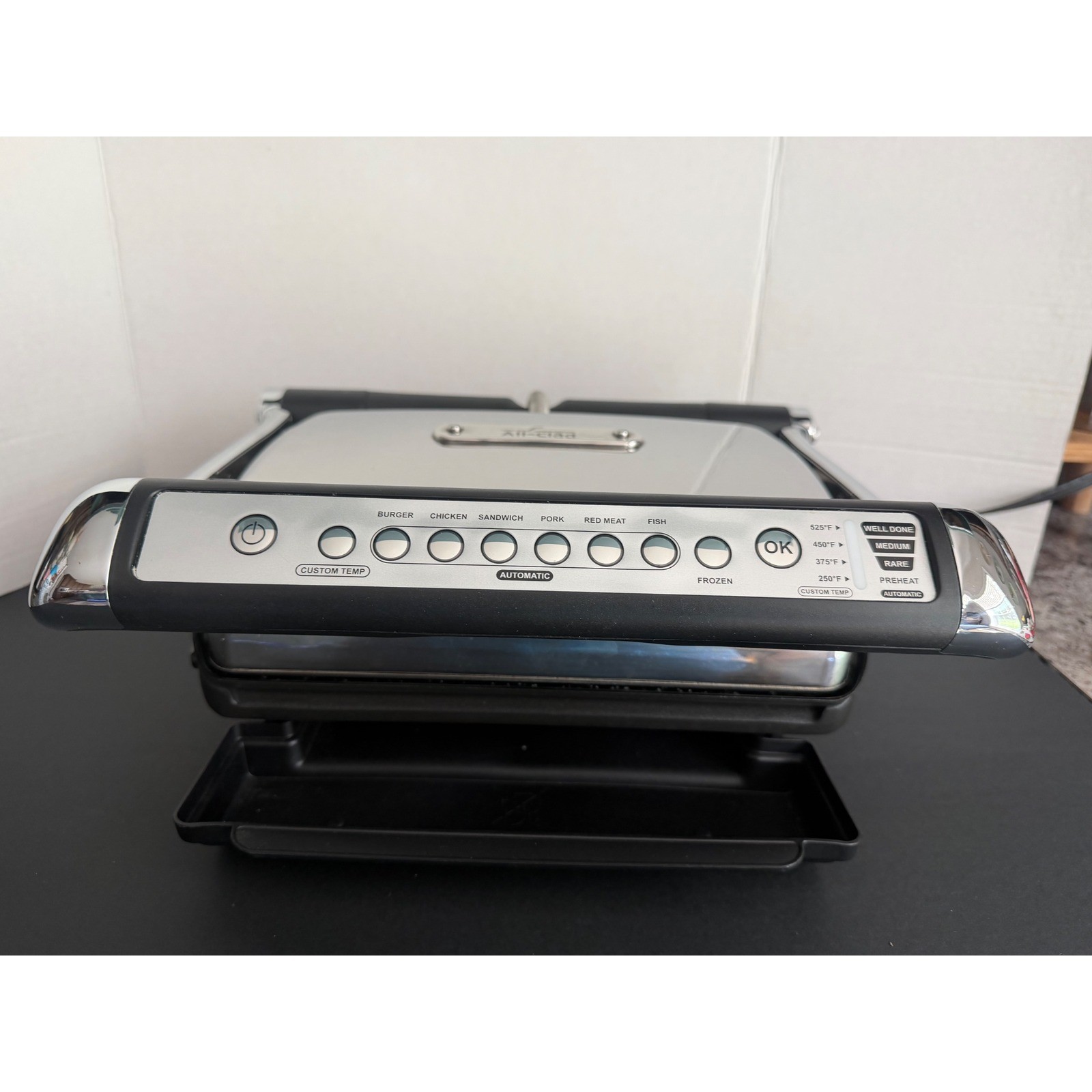 ALL CLAD Indoor Electric Tabletop Meat Grill Stainless Steel EUC XL Auto Sense