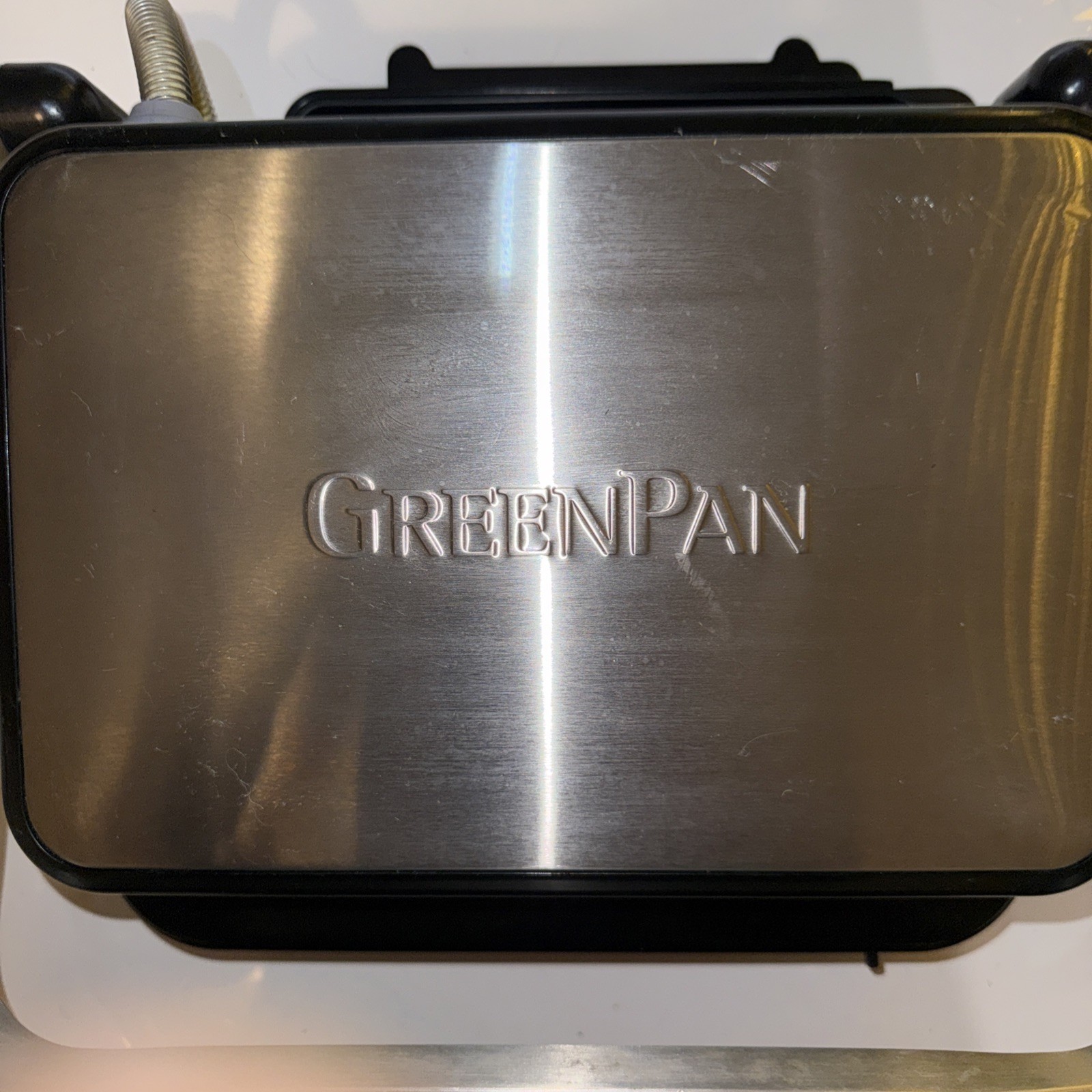 GreenPan Electric Indoor Stainless Steel 6-in-1 Contact Grill & Griddle CC006410