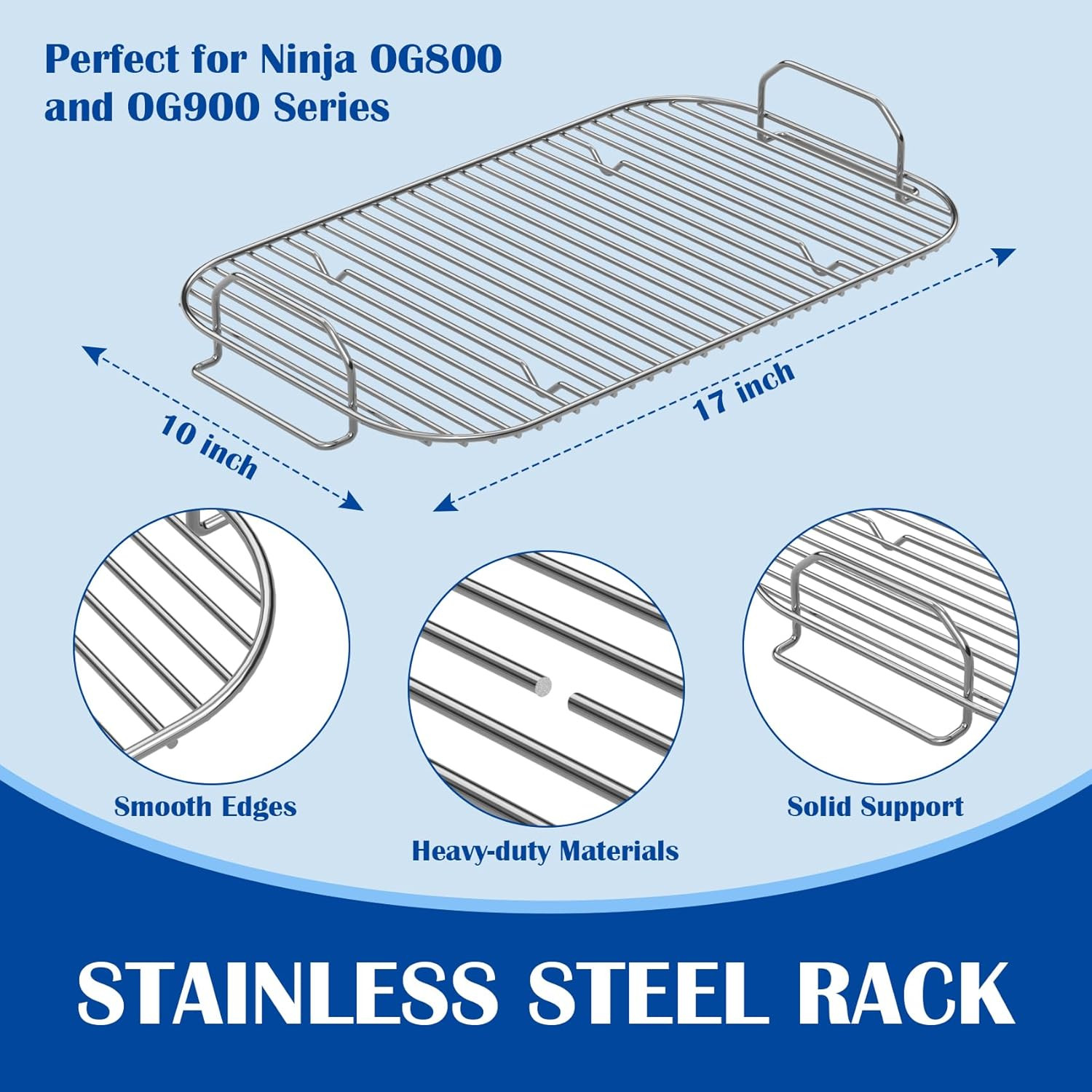 Griddle Plate & Smoke Rack for Ninja Woodfire Pro Connect XL Grill Accessories
