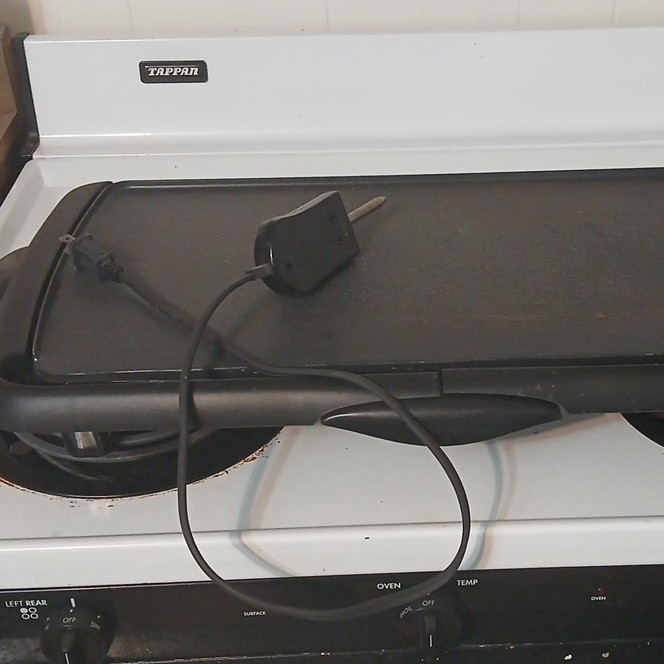Zepter Electric Open Grill Griddle Non-Stick Black Rectangular 800W 120V