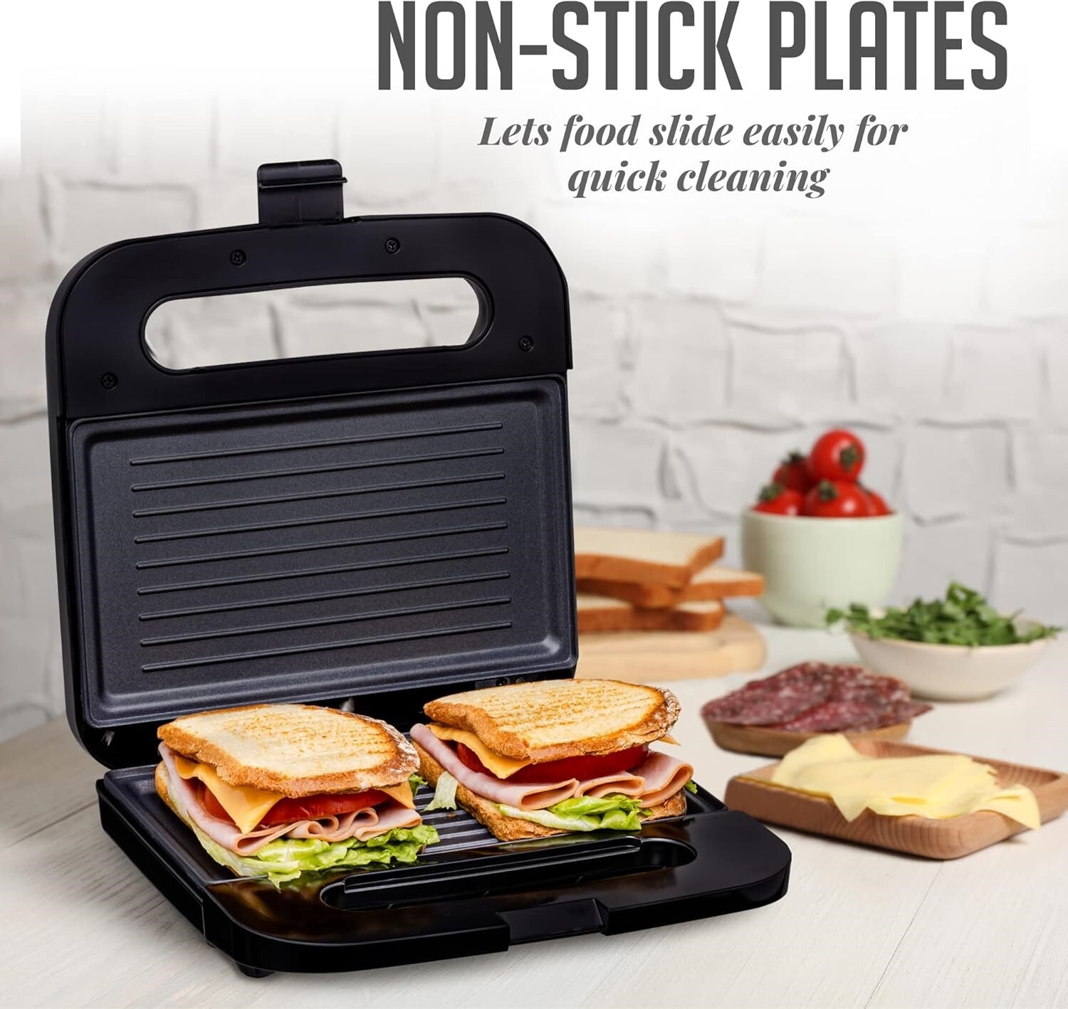 Prensa Eléctrica Antiadherente Para Parrilla Panini 750 watts (Nerga) NUEVO US