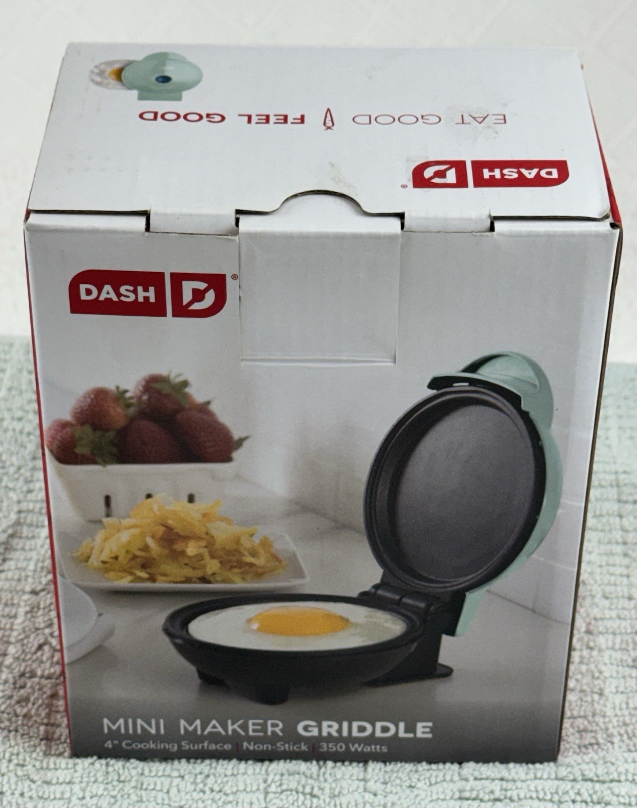 DASH 4″ Mini Maker Electric Griddle Round Nonstick 350 Watts – Eggs Pancakes NOS