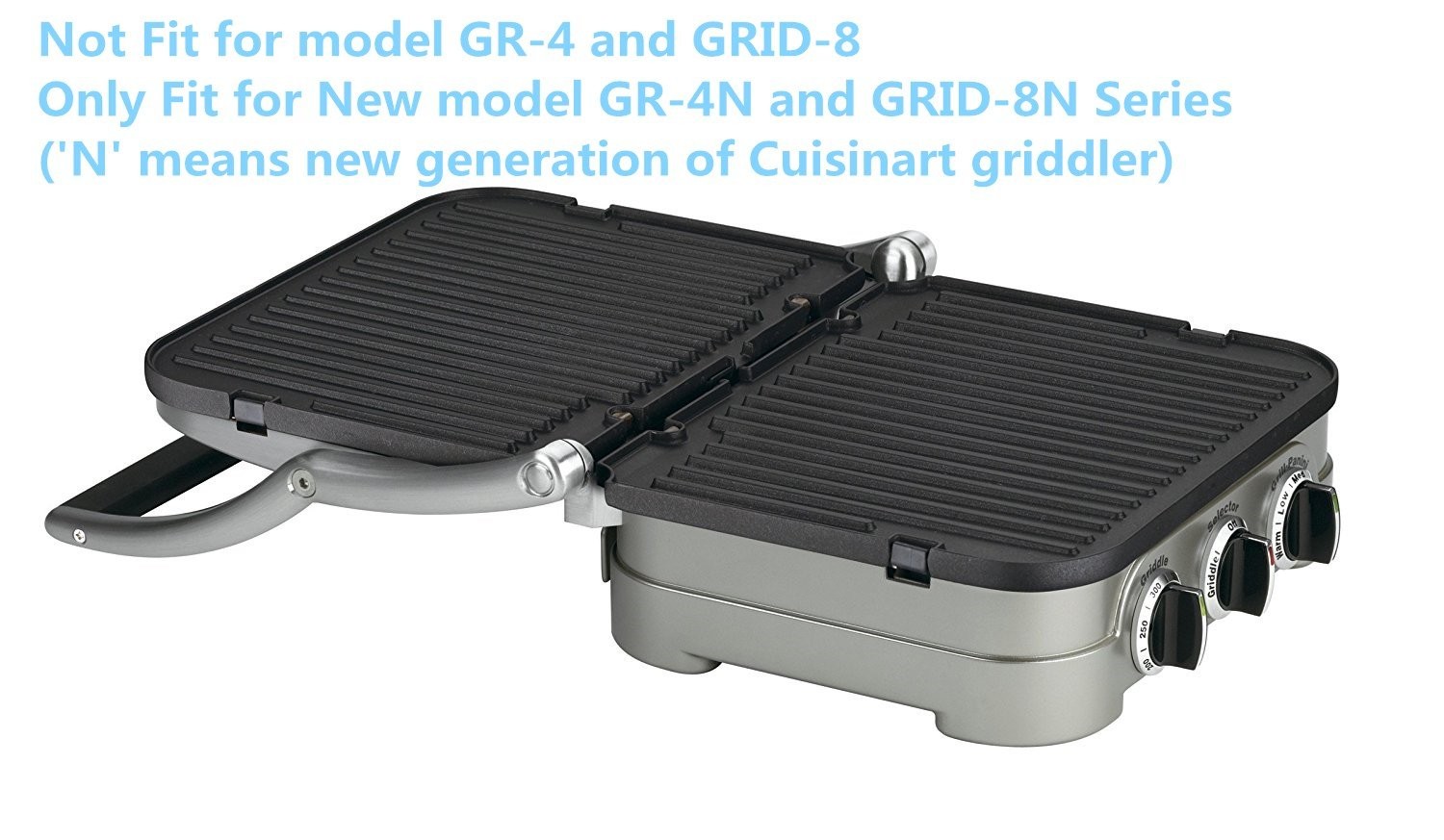 Reversible Grill/Griddle Plate for Cuisinart Griddler GR-4N 5-in-1