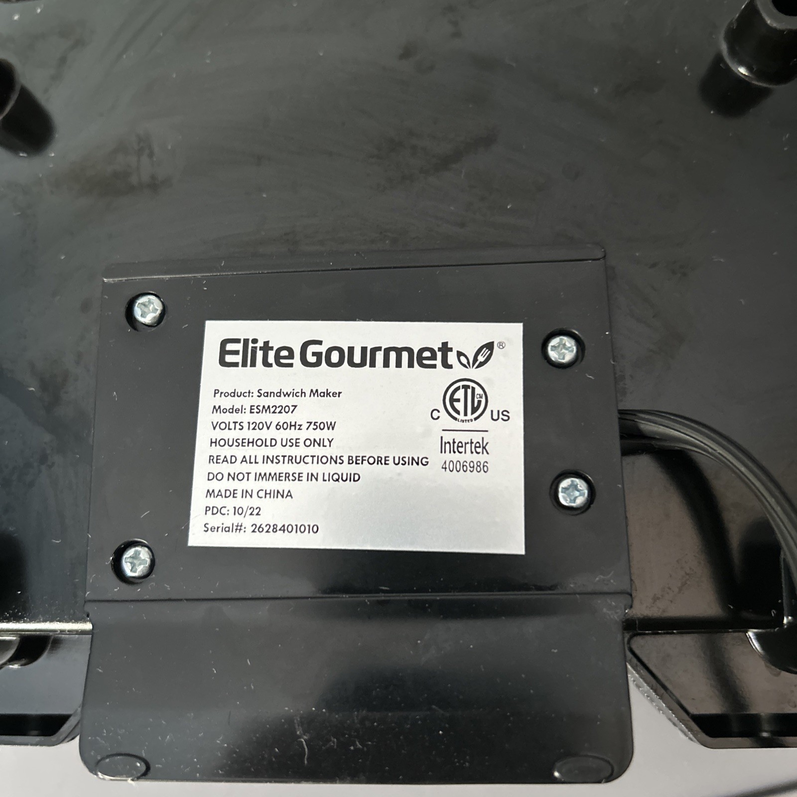 Elite Gourmet Electric Sandwich/Panini Maker Excellent Condition