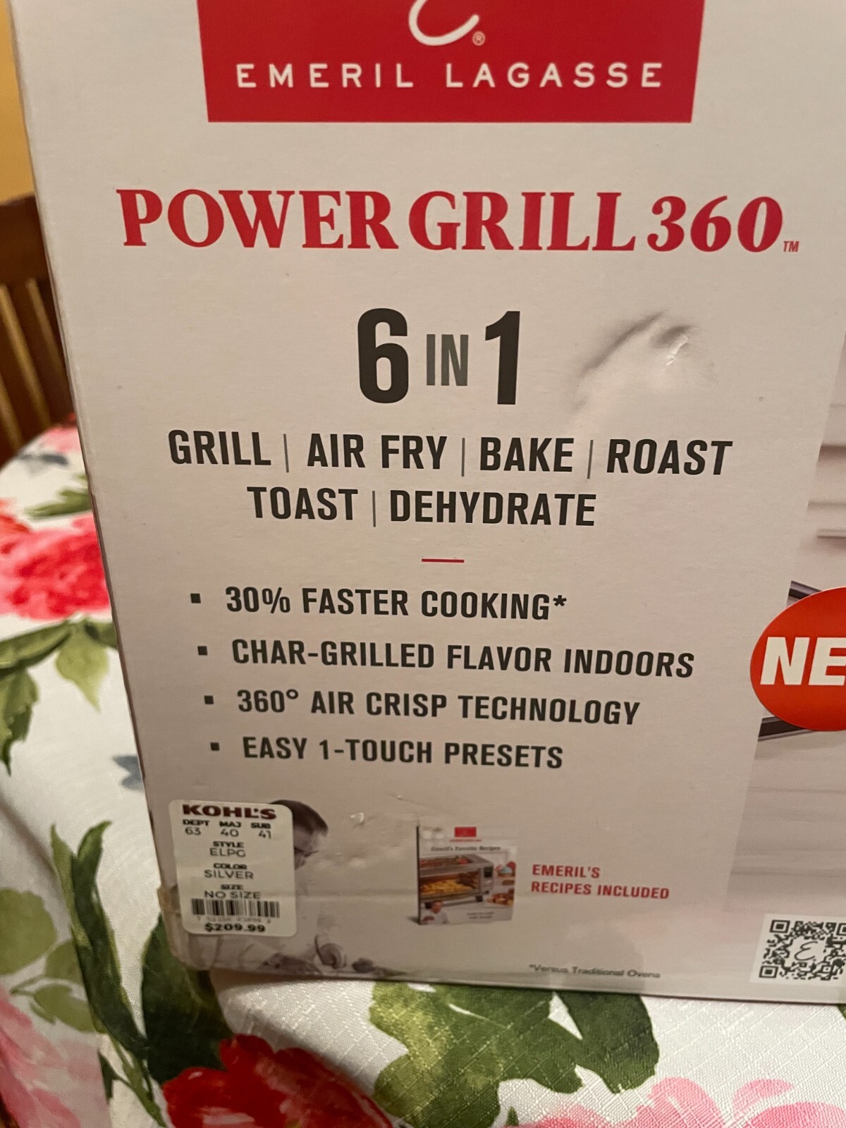 Emeril Lagasse Power Grill 360 Plus, 6-in-1 Electric Indoor Grill and Air Fryer