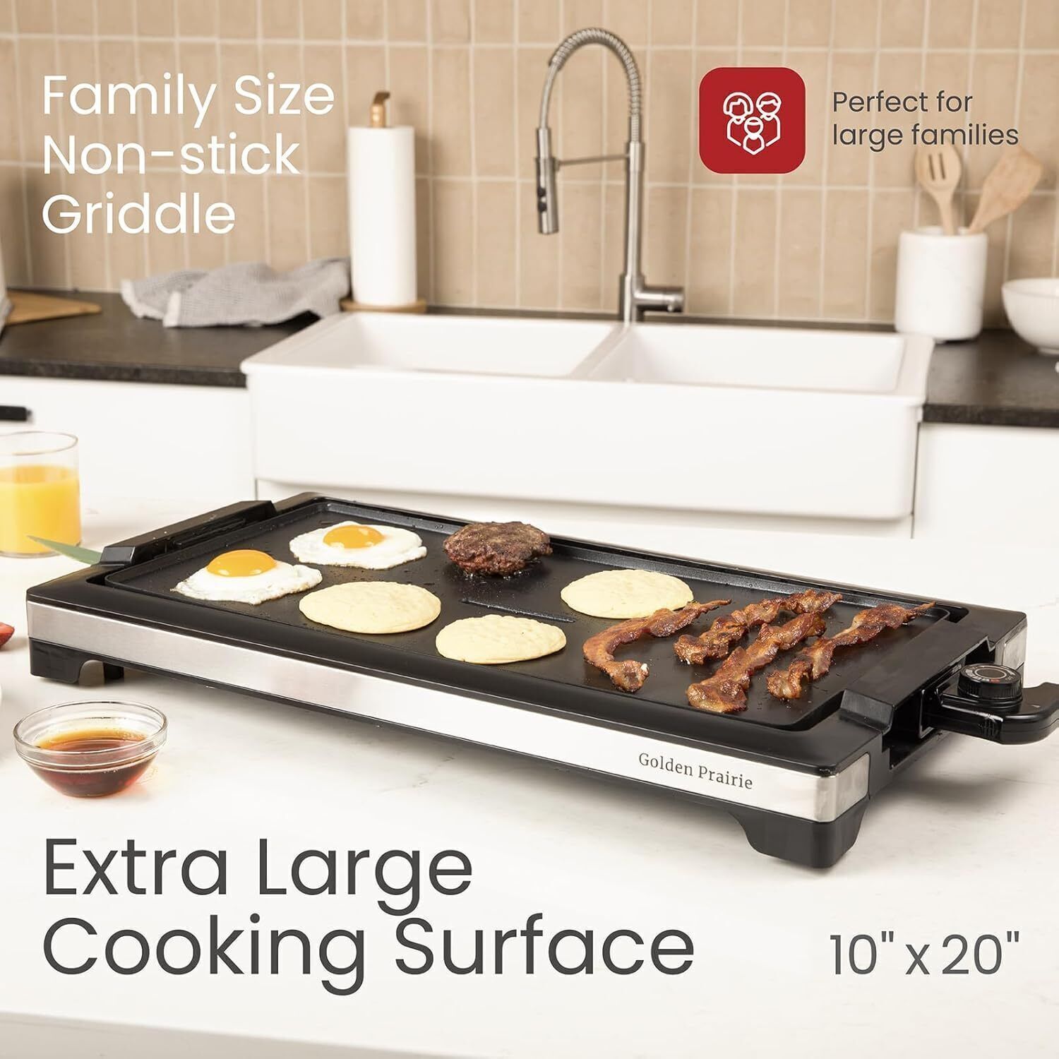 1800W BBQ Grill 5 Levels Adjustable Temperature Smokeless Griddle Cooking Plate