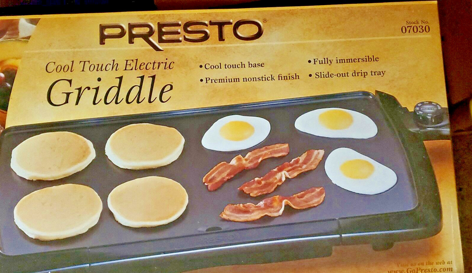 Presto Cool-Touch Electric Black 20″x10″ Griddle Model 07030 New in Original Box