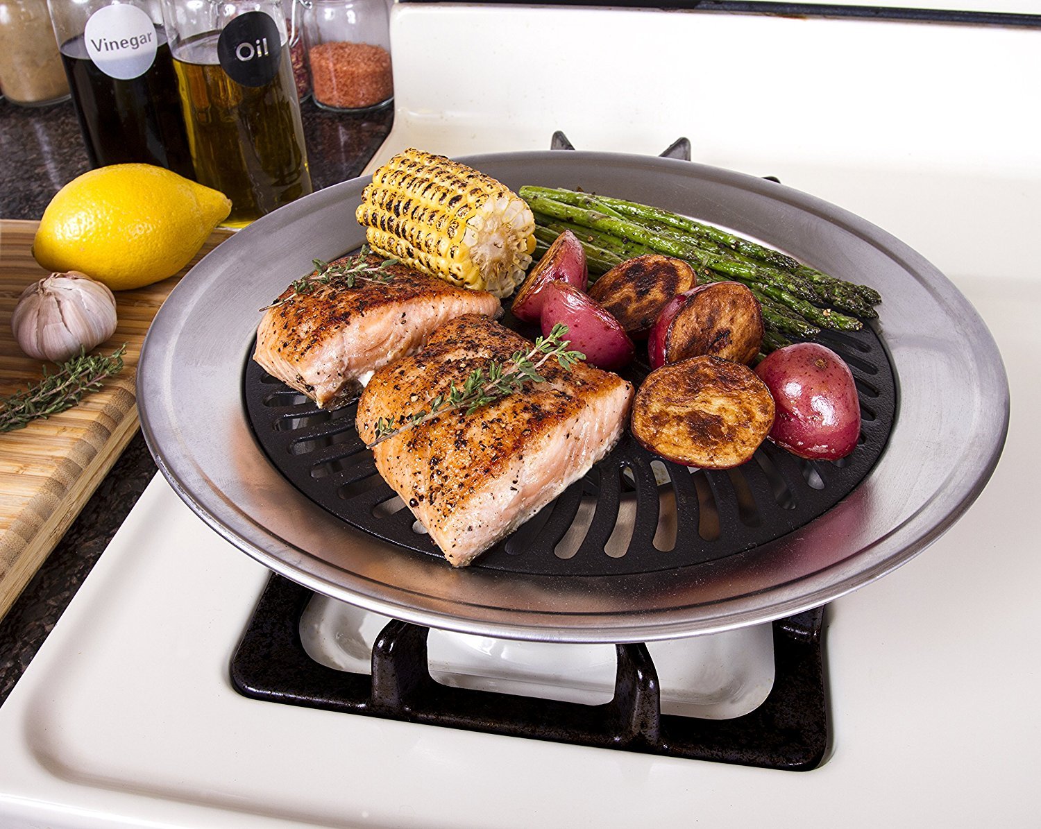 Stove Top Grill Pan – Smokeless Nonstick Indoor Grill Plate for Gas & Electric