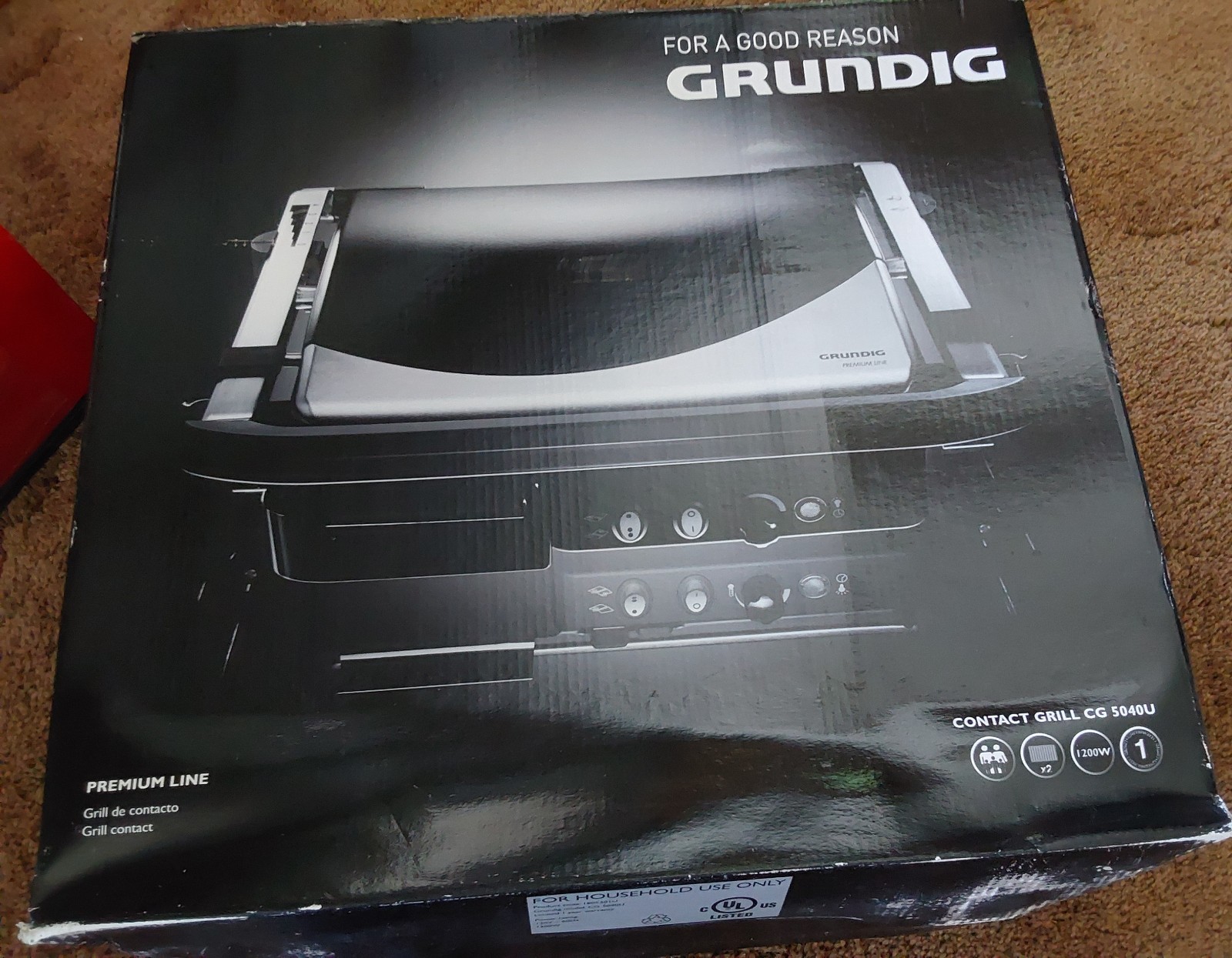 Grundig CG 5040 U Contact Grill 1200W Black Silver Removable Plate Easy Clean