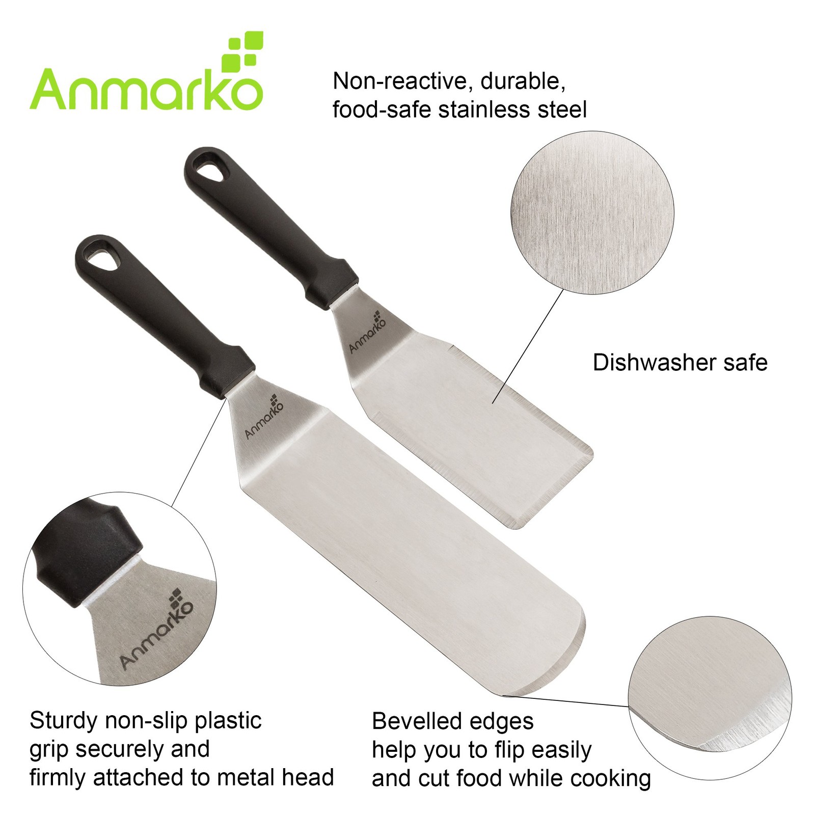 Spatula Turner Stainless Steel – Metal Set zzzz-s, Plastic handle set