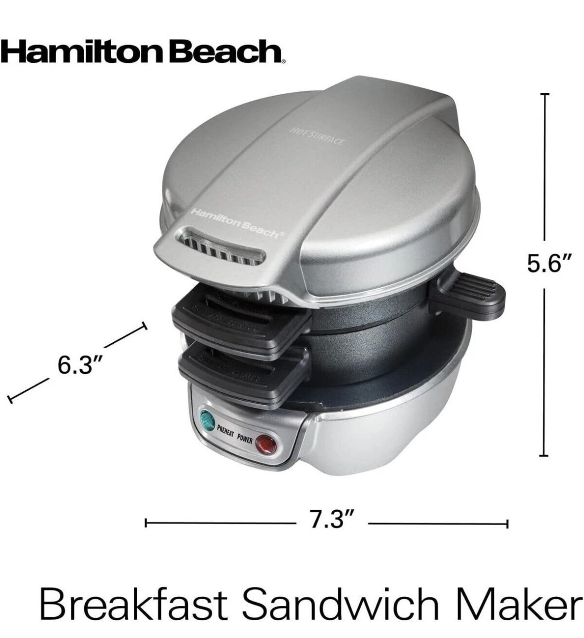 Hamilton Beach 25475A Breakfast Sandwich Toaster New In Open Box Tests Powers Up