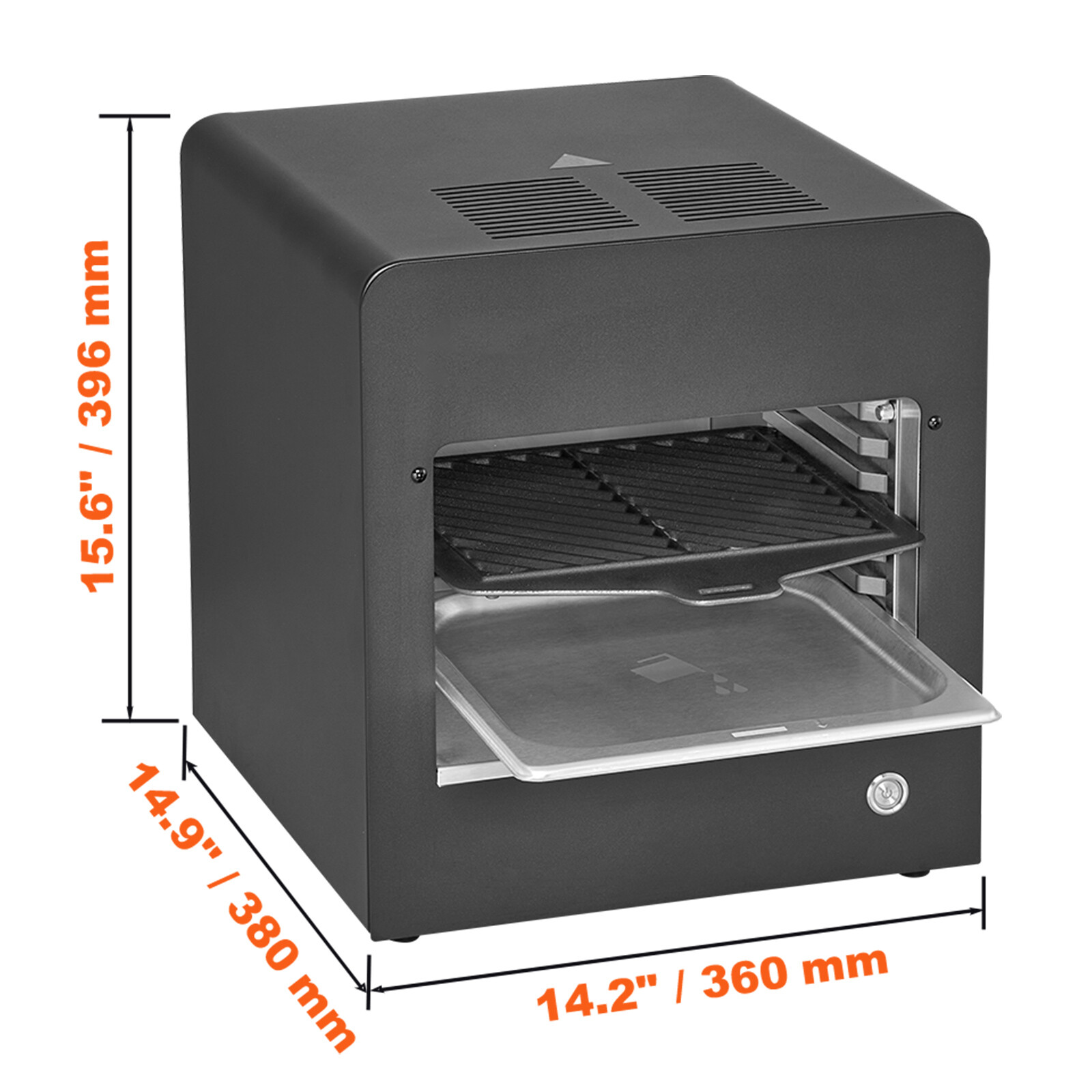 Electric Steak Grill 1800W Smokeless Infrared Broiler Stainless Steel Home