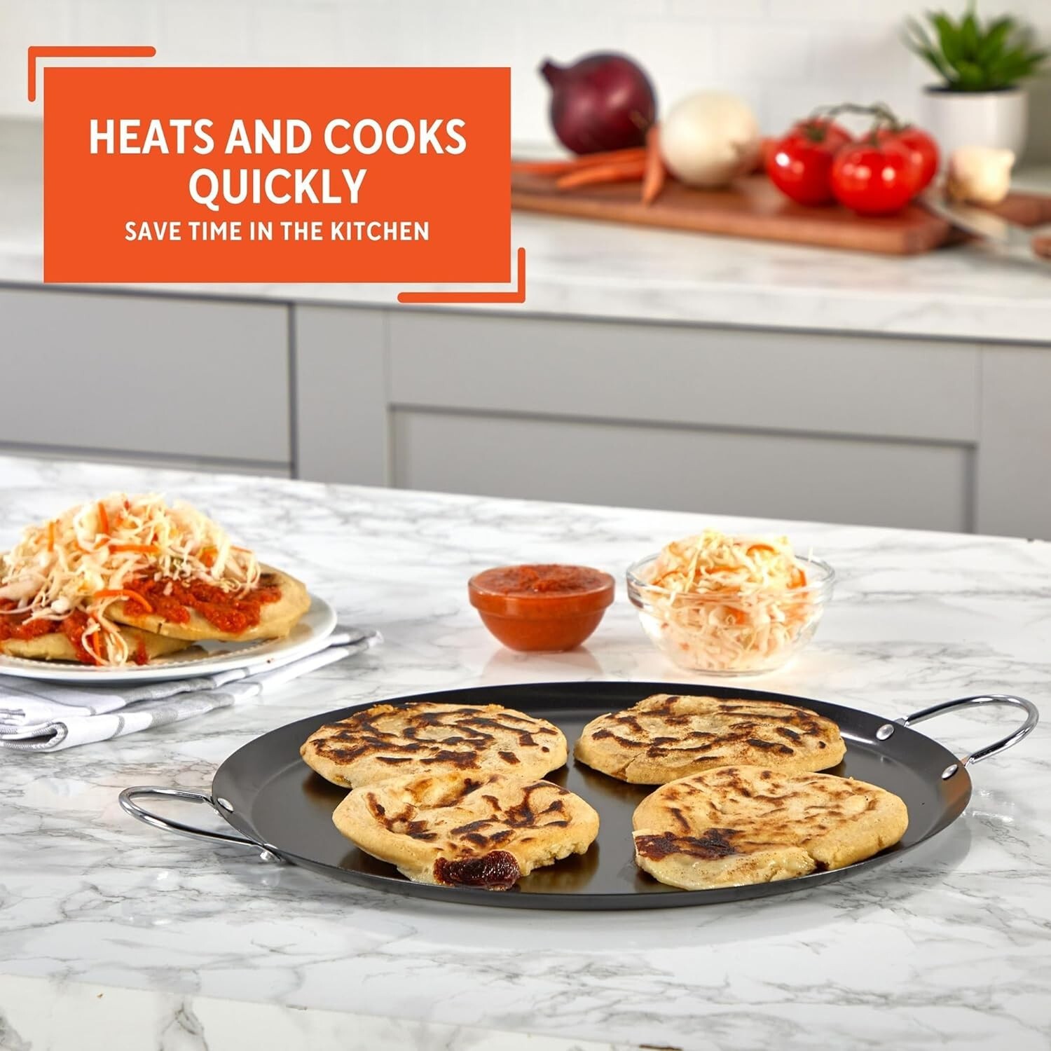 Versatile 13.5-Inch Carbon Steel Nonstick Comal – Ideal for Pancakes & Fajitas