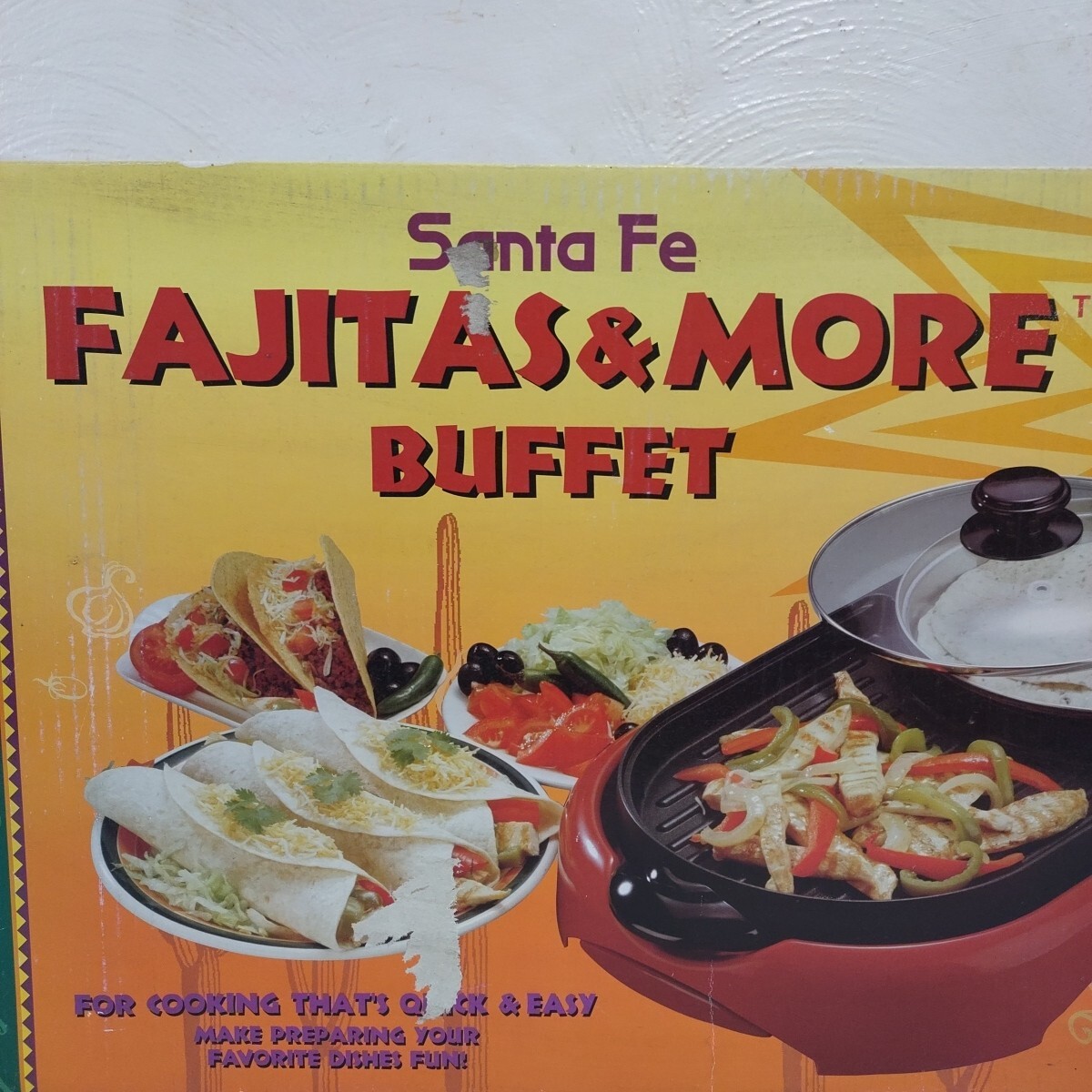 Santa Fe Fajitas & More Buffet Taco Burrito Fajita Maker Skillet NEW – OPEN BOX