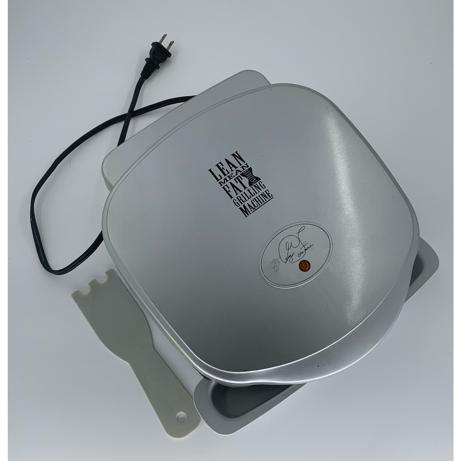 George Forman Grill Lean Mean Machine Drip Tray Scrapper Silver Gray Electric
