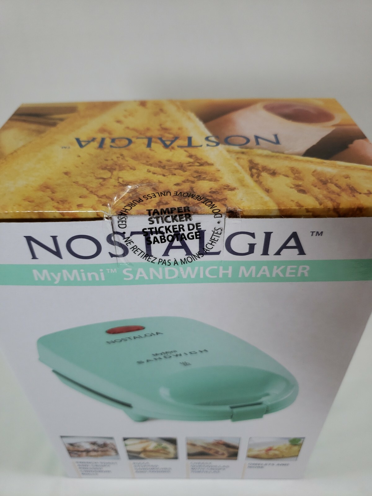 Nostalgia MyMini Personal Sandwich Panini Maker AQUA