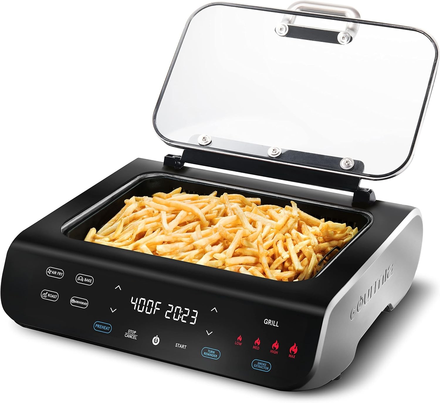 Smokeless Indoor Grill & Air Fryer raclette grill with Smoke Extracting
