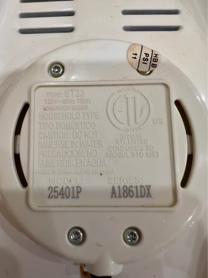 Proctor Silex Sandwich Maker Panini Press Nonstick Grill Tested Works