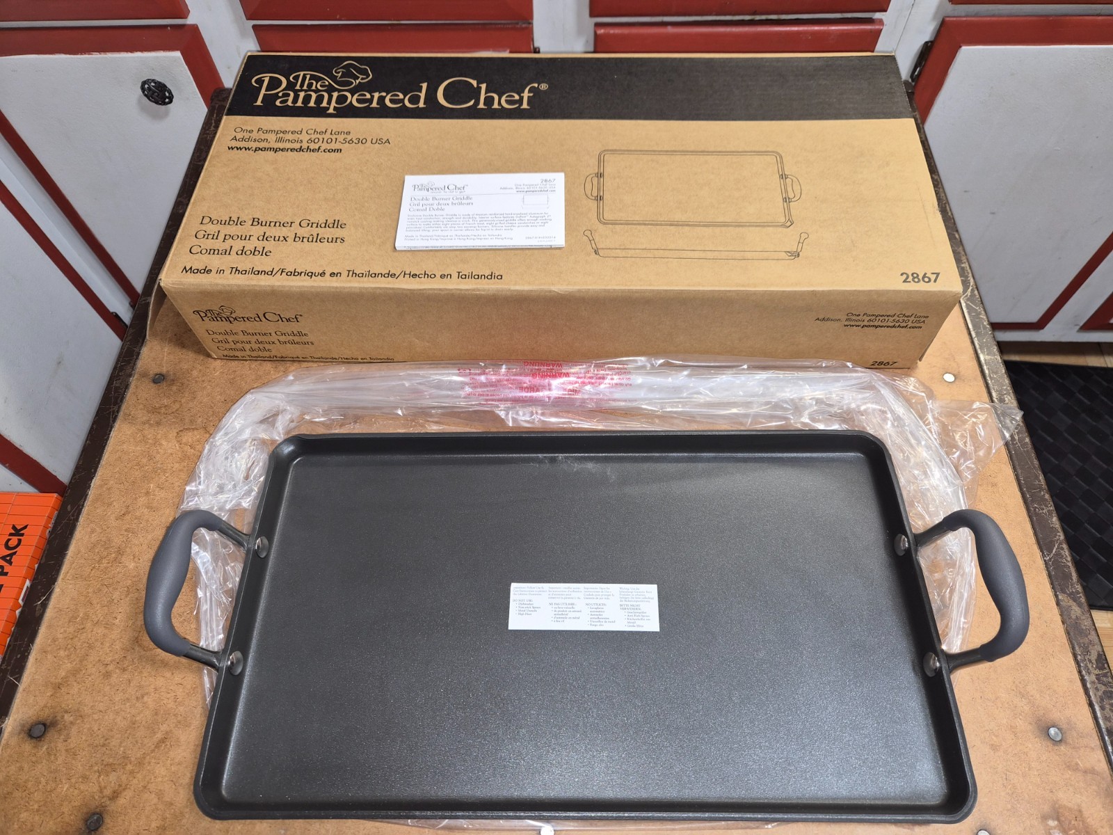 Pampered Chef 10 x 18 Double Burner Cook Top Griddle #2867 New in Open Box!