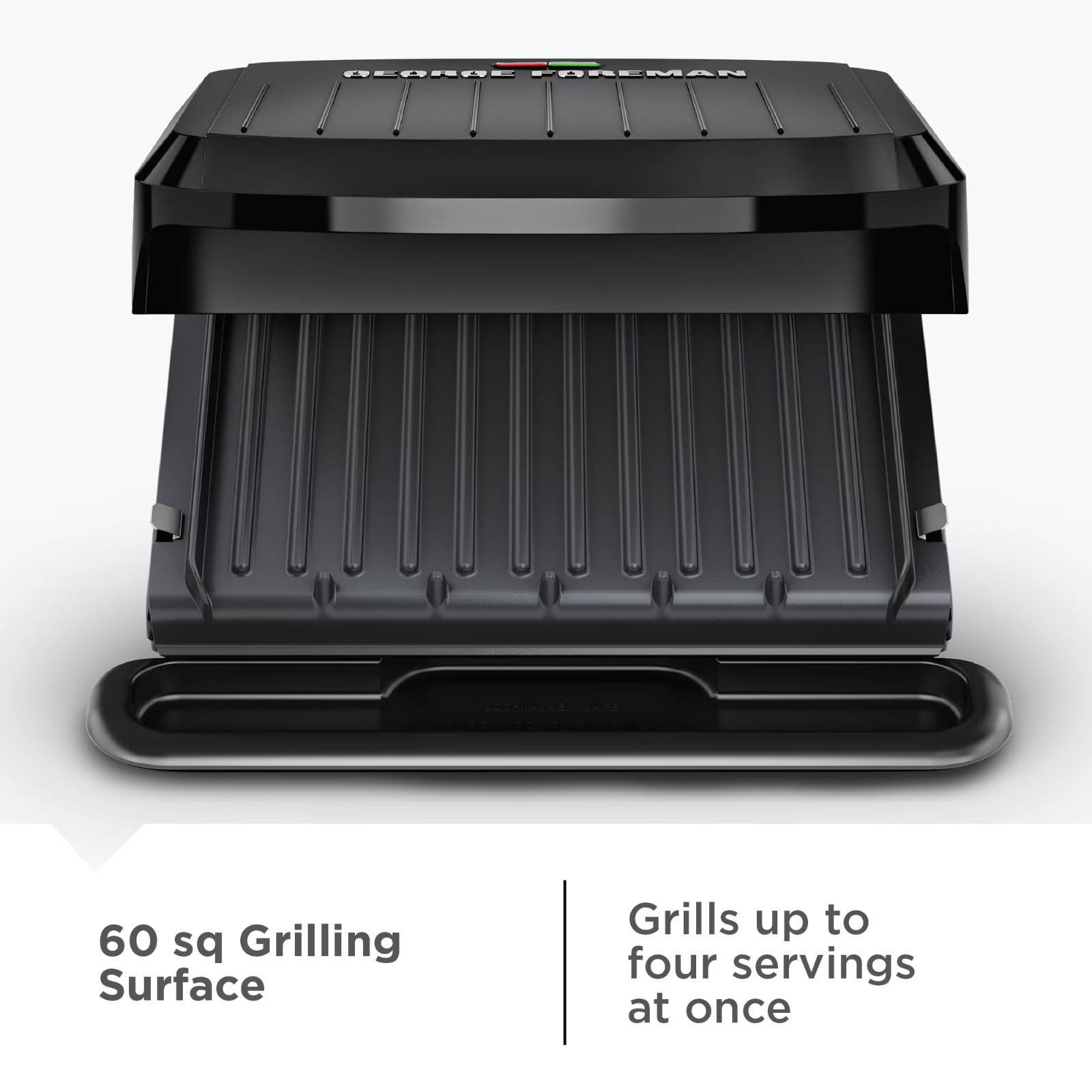 George Foreman GRP1060B 4 Serving Removable Plate Grill – Black
