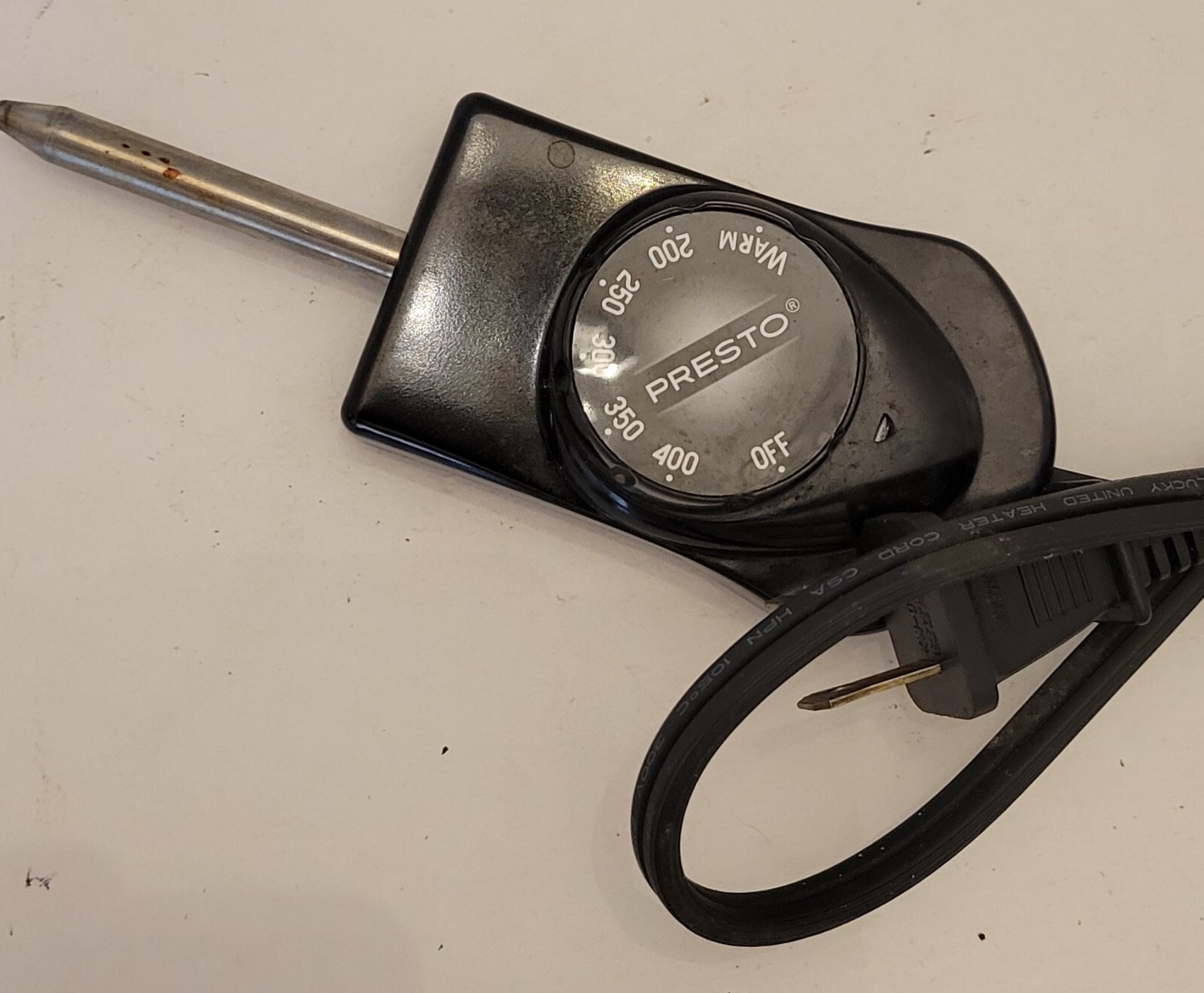 Presto Model 0690005 Skillet Griddle Temperature Control Heat Probe Power Cord