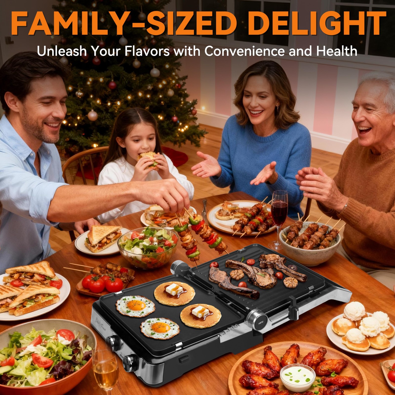 Baker’s Friend 4slice Panini Press Grill Cheese Sandwich Maker, Electric Gril…