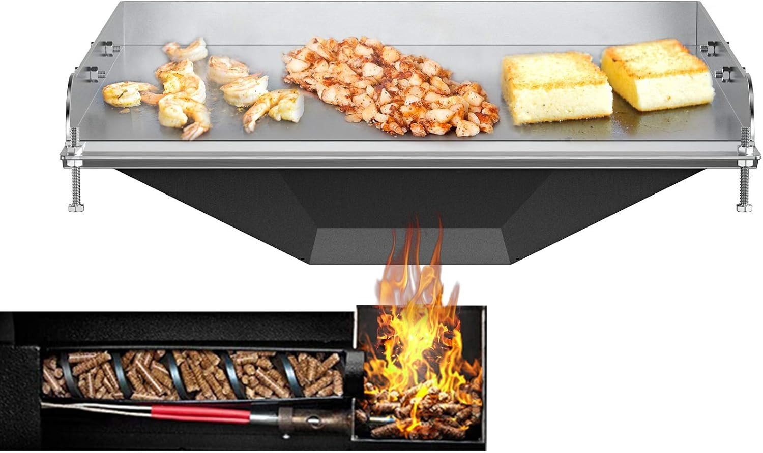 Stanbroil Griddle Insert for Pellet Grill, 17.5″ W x 18.6″ D Griddle Hack Attach