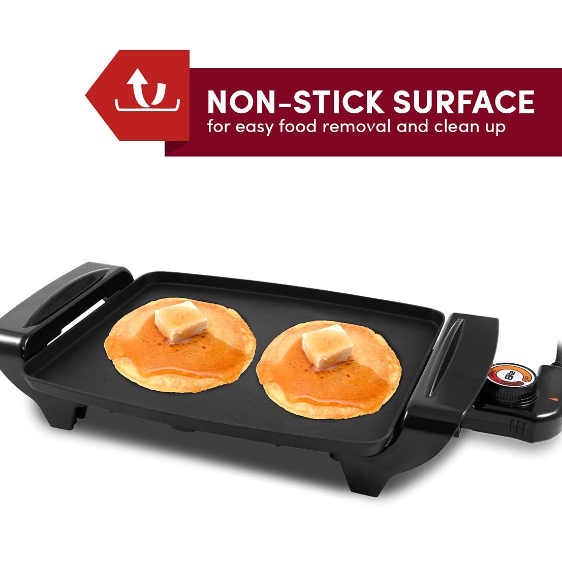 Electric Griddle 10.5″ x 8.5″ Non-Stick 1200 Watt – Perfect for Pancakes, Eggs