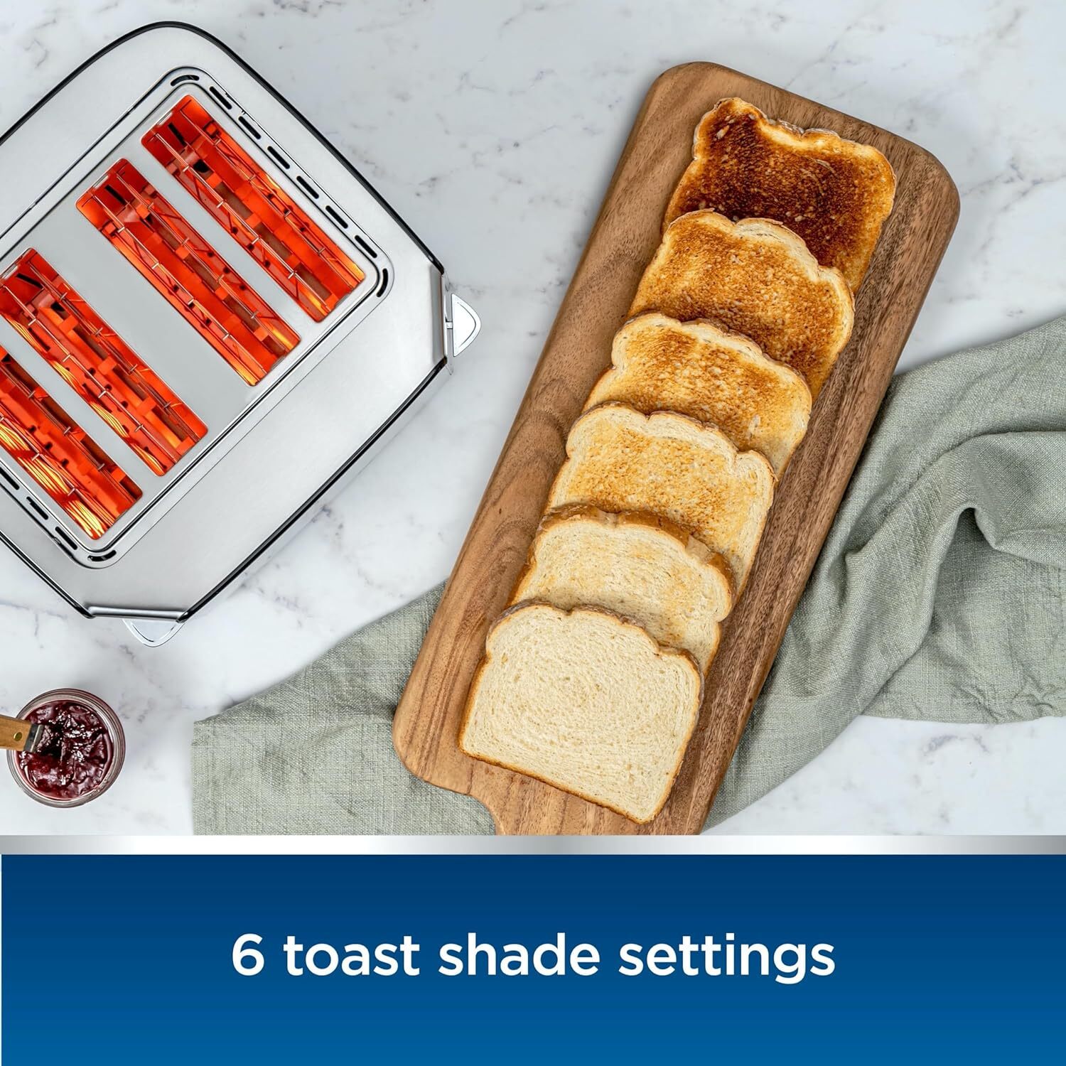 Oster 4-Slice Toaster, Touch Screen, Stainless Steel, Digital Steel