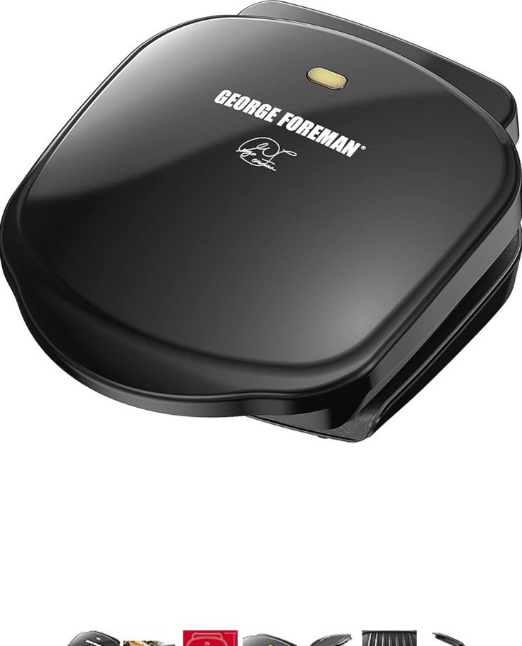 George Foreman GR10B Indoor Electric Grill Black Non-Stick Meat Vegetables
