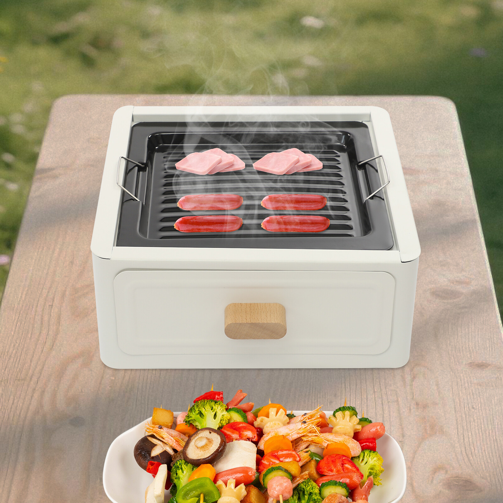 BBQ Charcoal Grill Portable Barbecue Stove Yard Cooker for Outdoor Picnics
