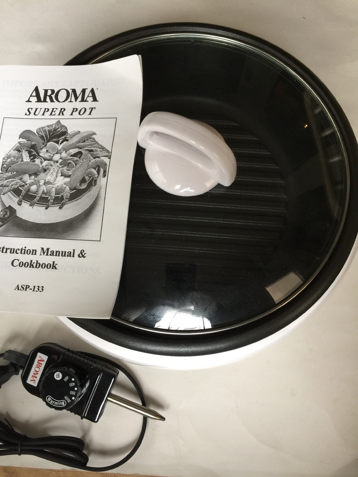 Aroma ASP-133 Grillet 3 in 1 Indoor Electric Grill., Pot and Steamer 10″
