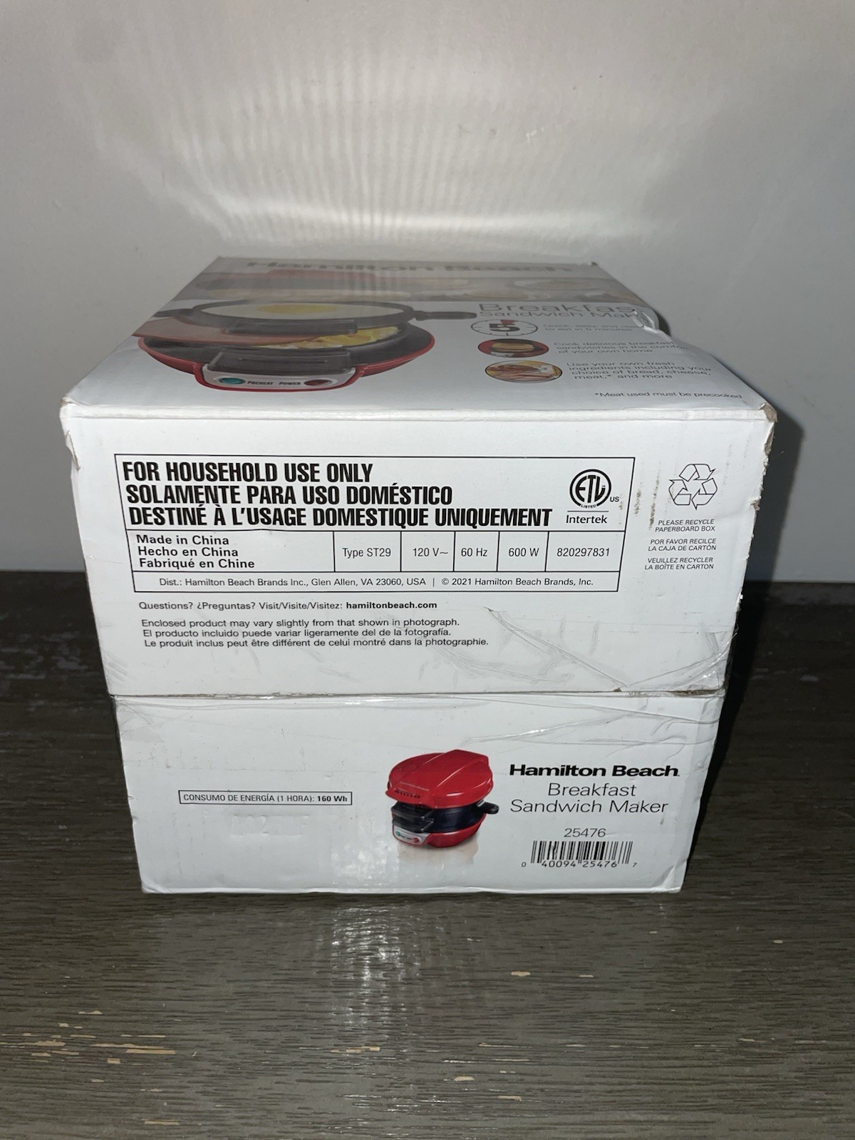 Hamilton Beach Breakfast sandwich Maker Red (still Sealed) 25476 NEW