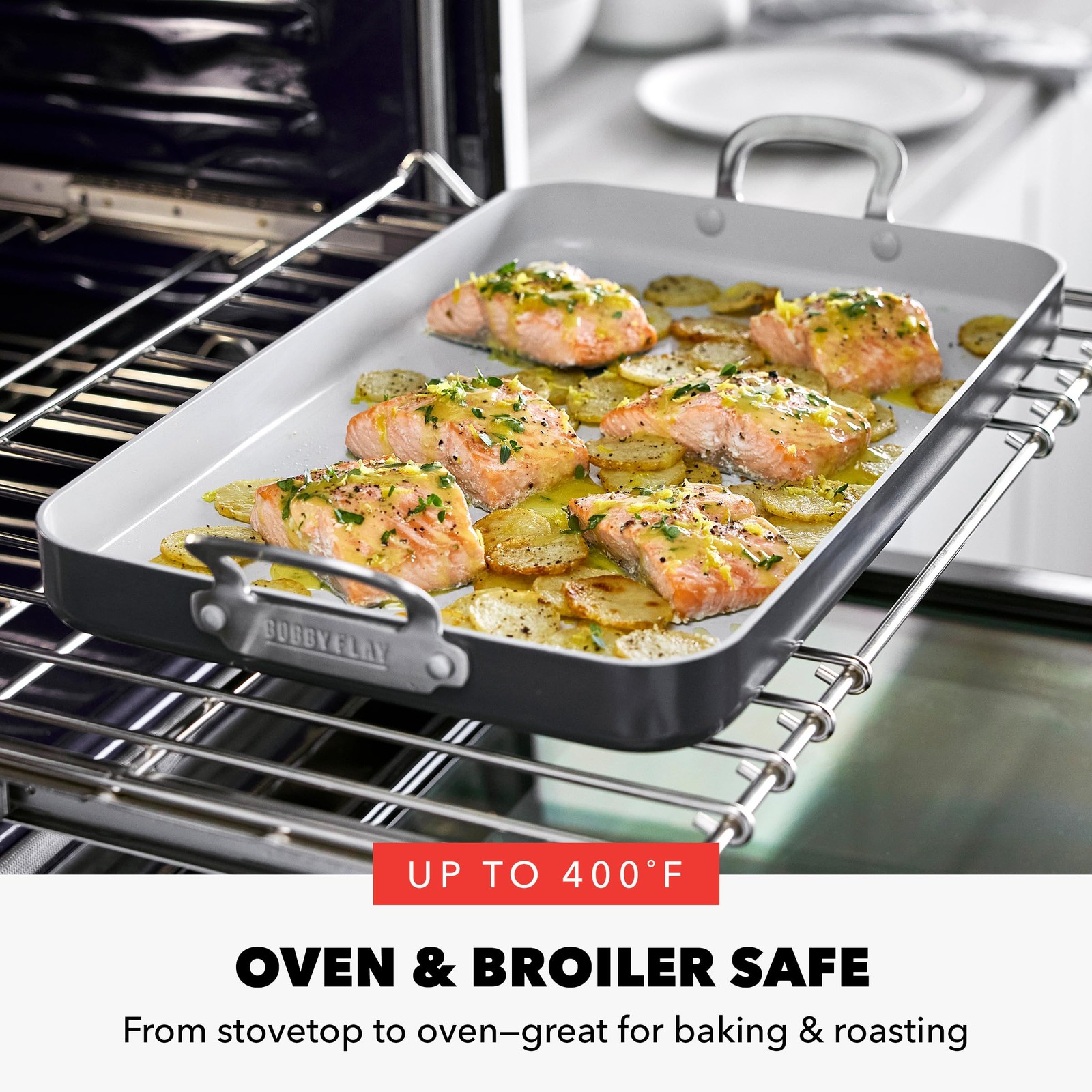 Greenpan X Bobby Flay 18 X 11 Nonstick Double Burner Griddle Pfas-Free Ceramic