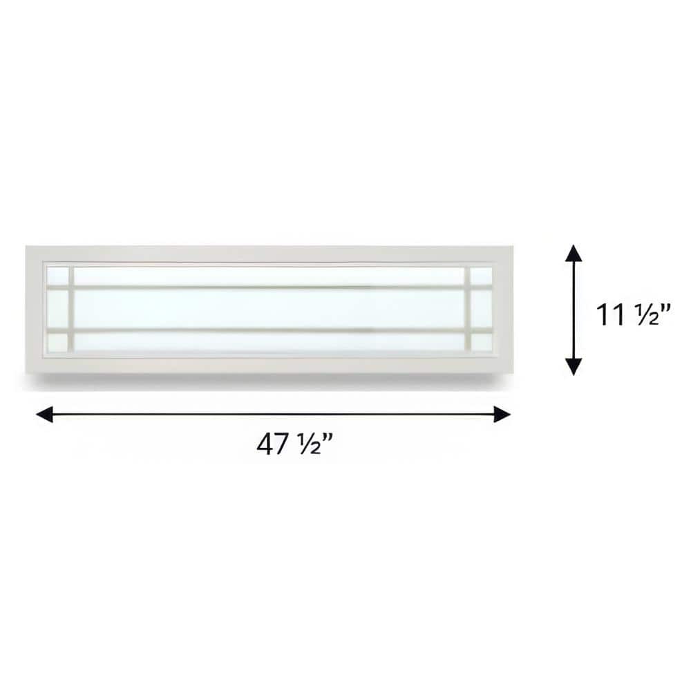 White Insulated Window Prairie Decorative Glass Picture Vinyl 47.5 In X 11.5 In.