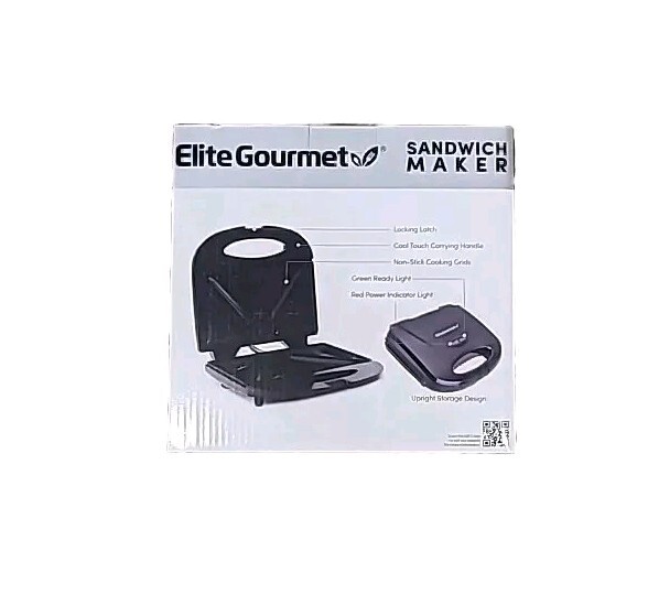Elite Gourmet ESM2207 Maxi-Matic Sandwich Panini Maker Grilled Cheese Machine