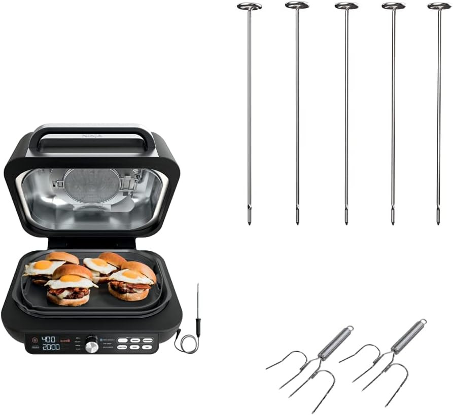 Ninja IG651 Foodi Smart XL Pro 7-In-1 Indoor Grill/Griddle Combo, Black with 120