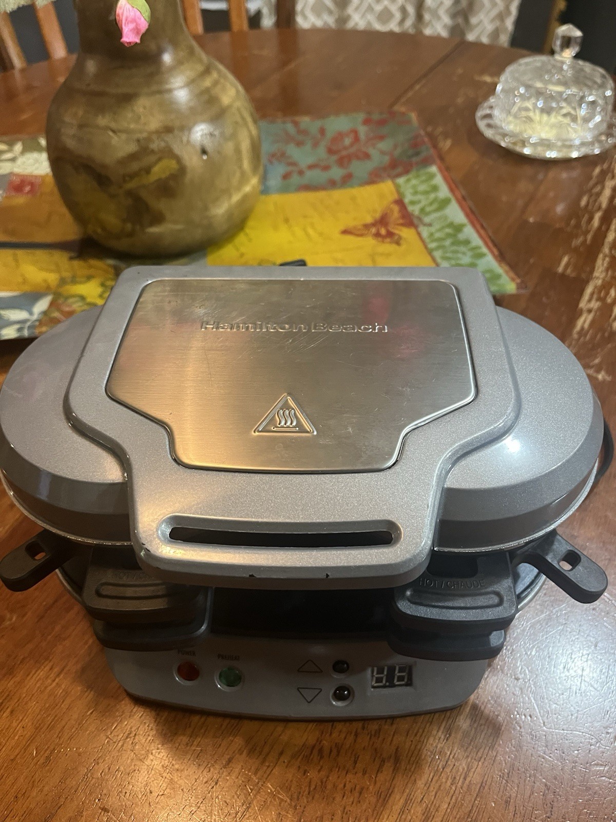 Hamilton Beach Dual Breakfast Sandwich Maker Silver 1200 W Non-Stick Timer
