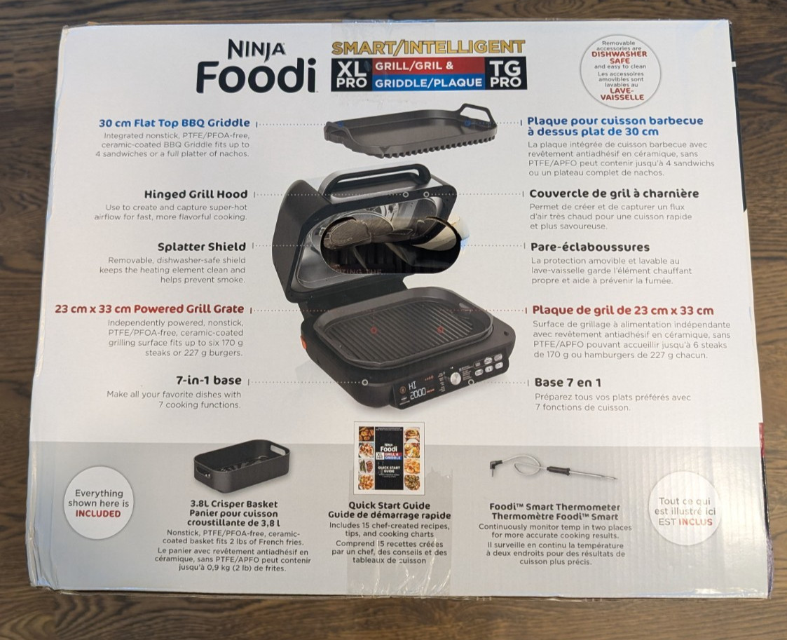 Brand New Ninja IG651C Foodi Smart XL Pro 7-in-1 Indoor Grill/Griddle Combo