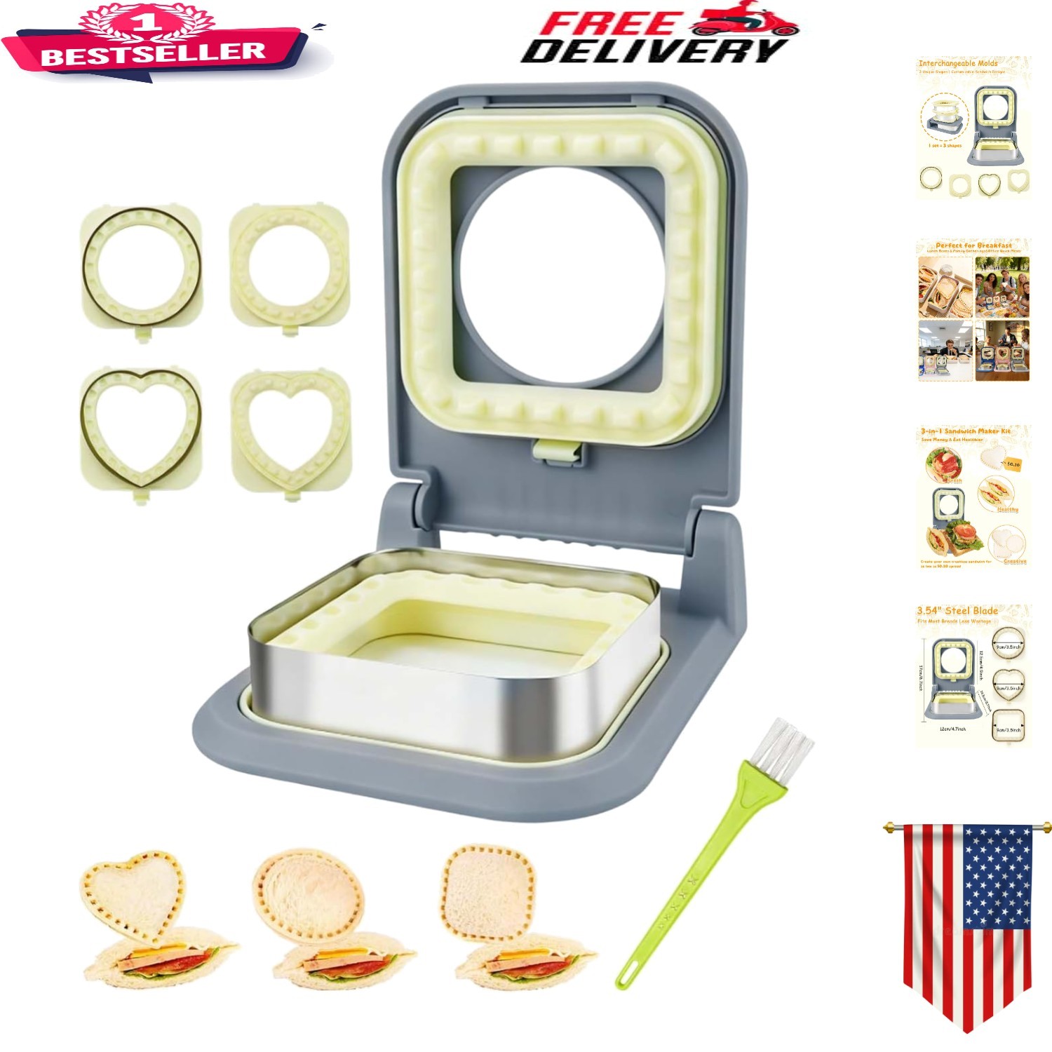 Healthy Uncrustables Sandwich Cutter – 3.7-Inch Round Shape for Kids’ Snacks