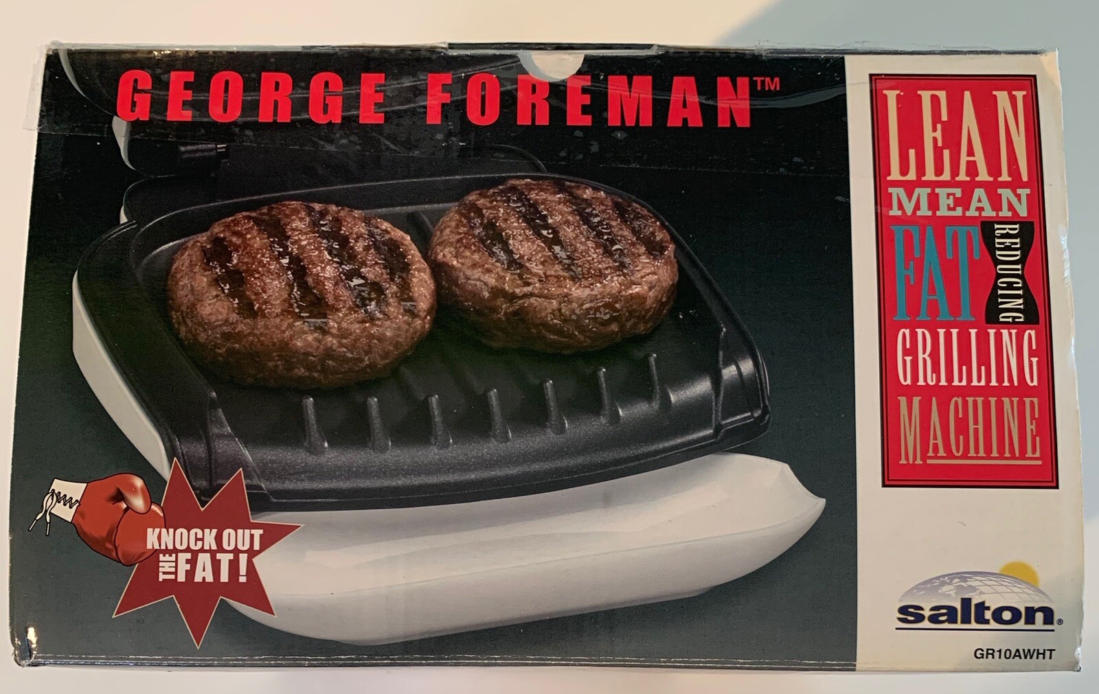 New GEORGE FOREMAN Lean Mean Fat Reducing Grilling Machine GR10AWHT NEW in BOX