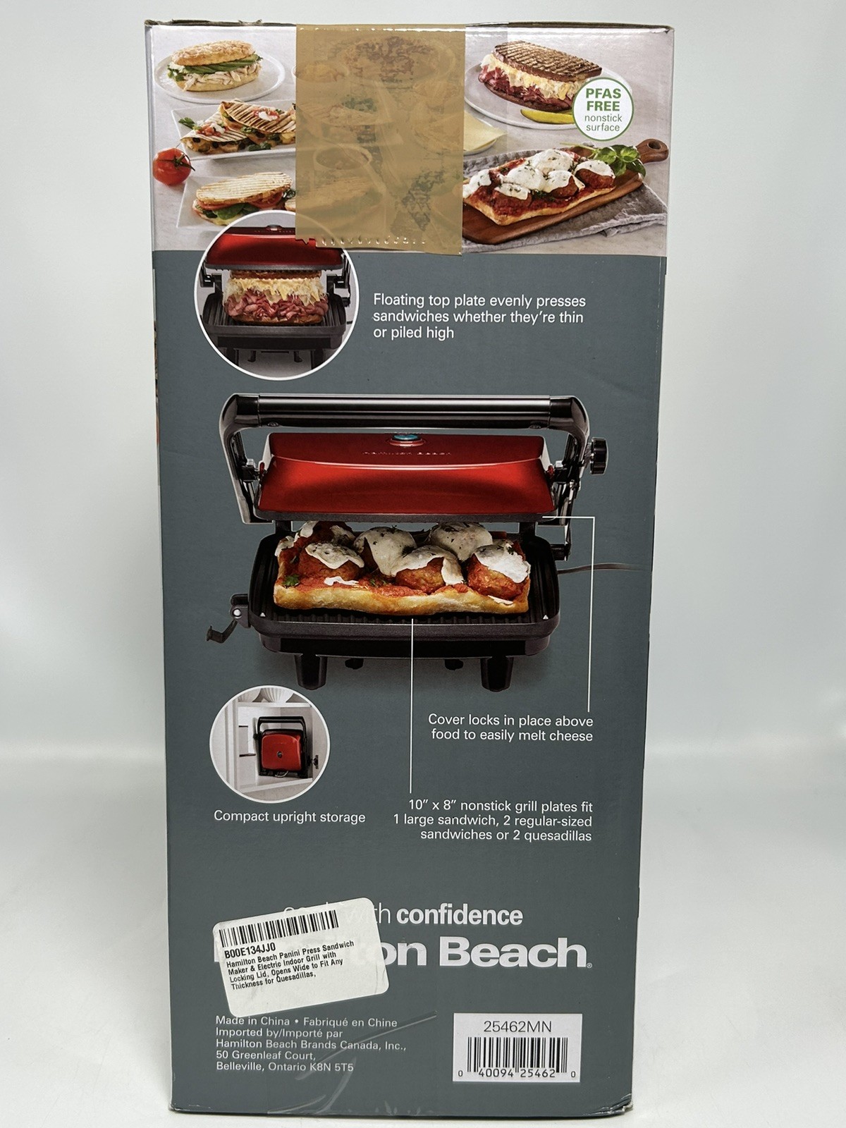 Hamilton Beach Electric Panini Press & Indoor Grill Red (25462Z) NEW SEE PHOTOS