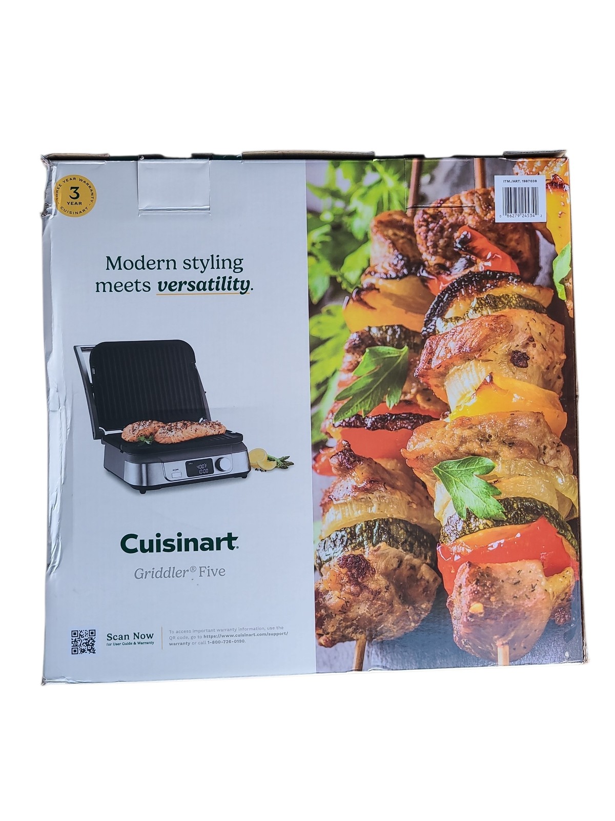 Cuisinart Griddler Five 5 in 1 Digital Grill Griddle Panini Press Stainless