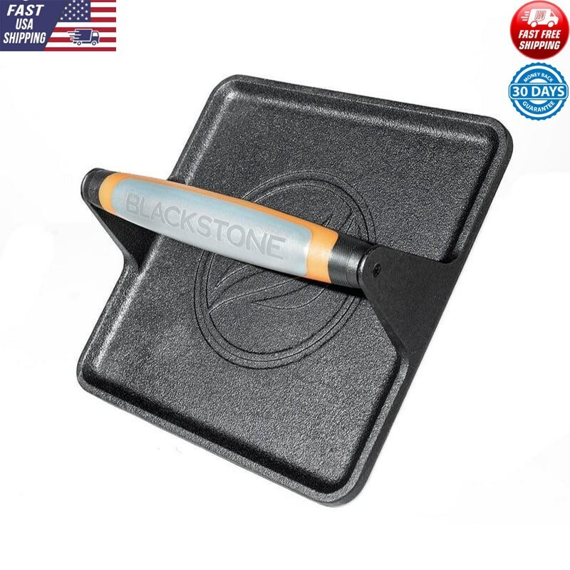 XL Cast Iron Griddle Press Heat-Resistant Handle Prevents Bacon Curling New