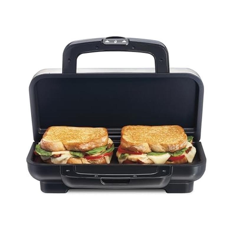 Hot Sandwich Maker Nonstick Plates Stainless Steel 700W Compact Storage New
