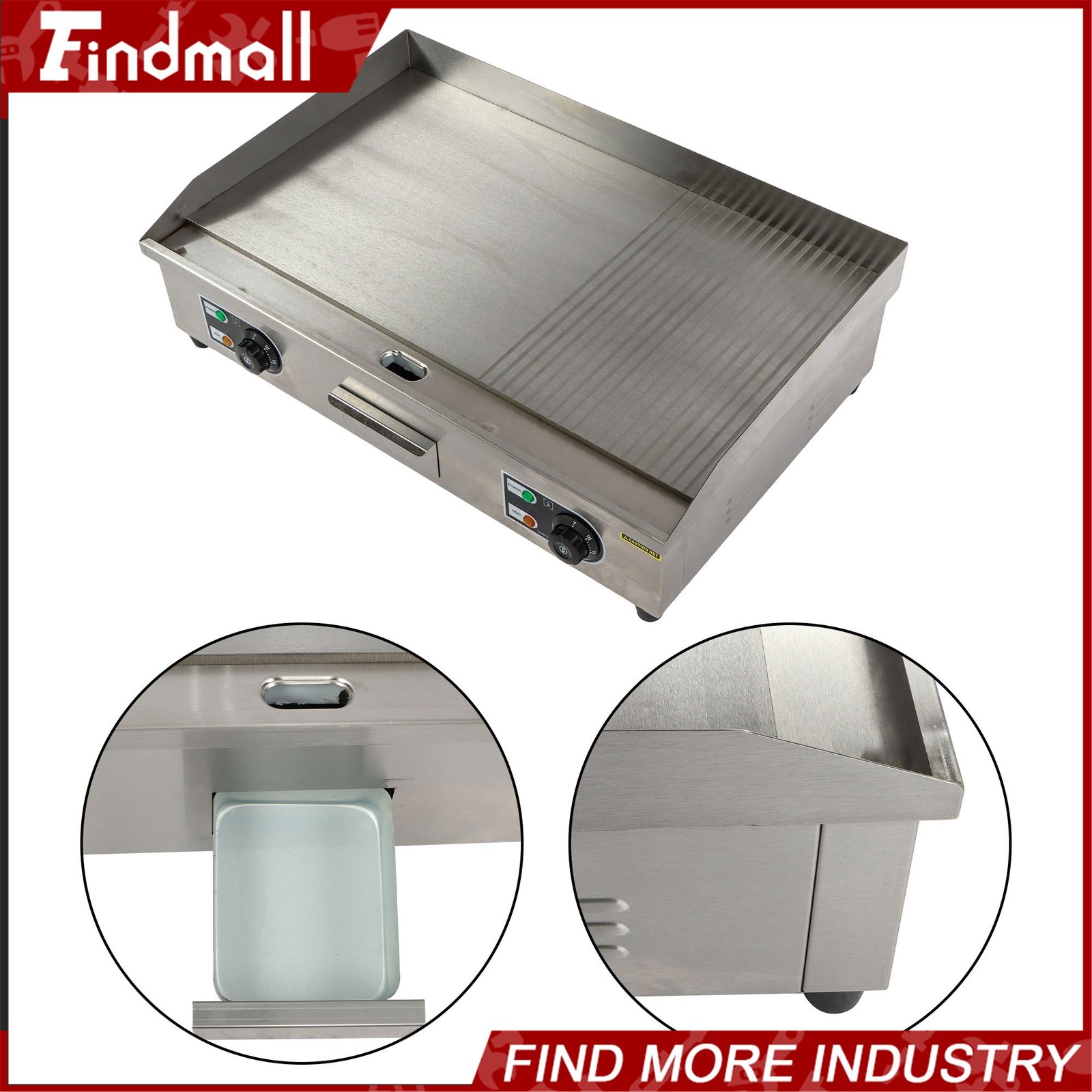 30″ Countertop Griddle Commercial Electric Griddle Flat Top Grill 122 – 572 °F